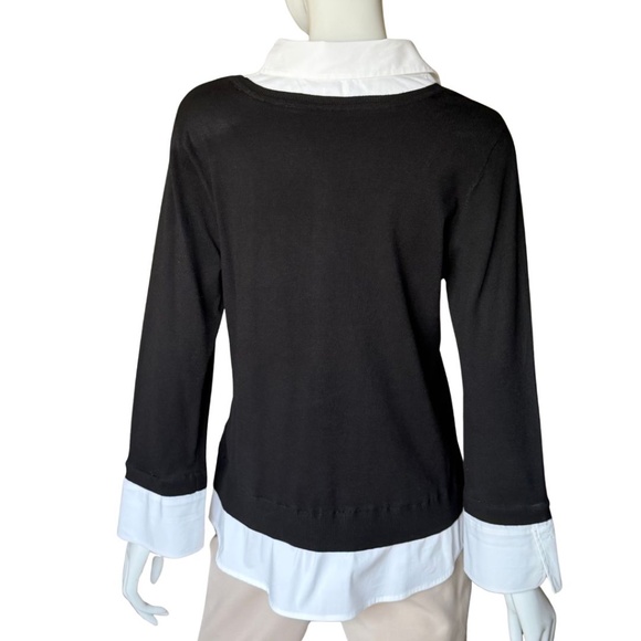 White House Black Market Layered Argyle Sweater Size Medium - Picture 5 of 5